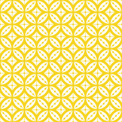 yellow colored seamless geometric flower pattern. each detail in separate layer.