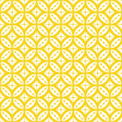 yellow colored seamless geometric flower pattern. each detail in separate layer.