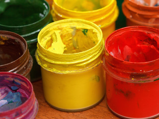 Colored paints for drawing