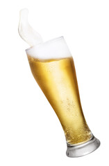 Glass with beer splash
