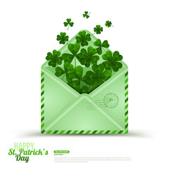 Saint Patrick's Day Envelope with Green Clovers