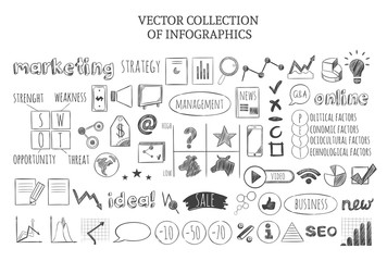 Infographic Marketing Strategy Icons Set