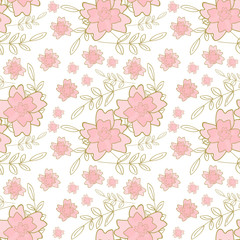 pattern fiori rosa su sfondo bianco