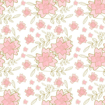 pattern fiori rosa su sfondo bianco