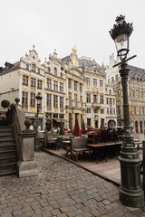 Facade of buildings in Grand Square in Brussels, Belgium