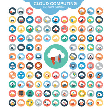 Cloud Computing  flat icon concept