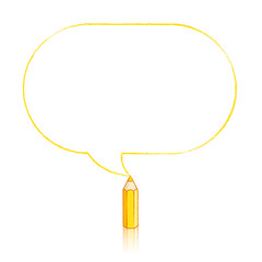 Yellow Pencil Drawing Oblong Speech Balloon