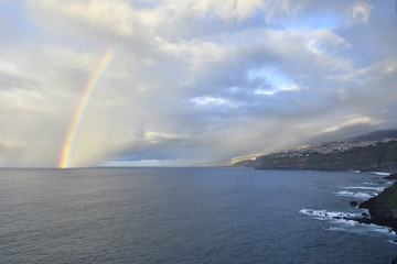 Naklejka na ściany i meble Rainbow outside the coast of Tenerife Spain