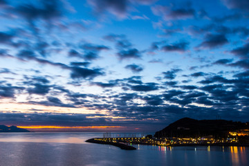 Fototapeta premium Sunsen in winter on the sea in Tuscany