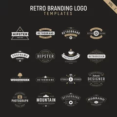 Fotobehang retro vintage logo branding © Saiful