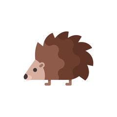 Vector flat style illustration of hedgehog.