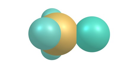 Bromomethane molecular structure isolated on white