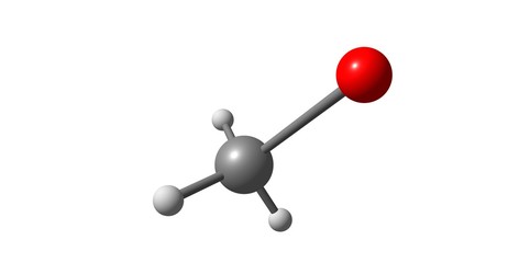 Bromomethane molecular structure isolated on white