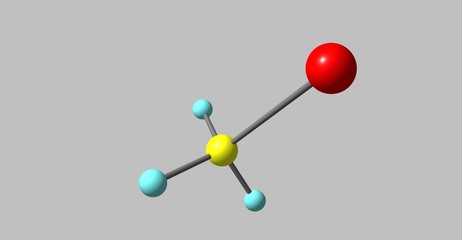 Bromomethane molecular structure isolated on grey