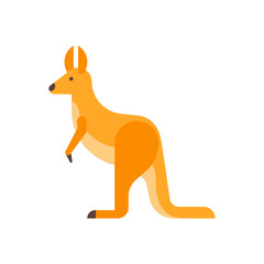 Vector flat style illustration of kangaroo.