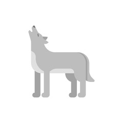 Vector flat style illustration of wolf.