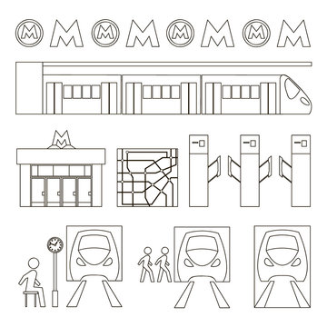 Metro underground symbols