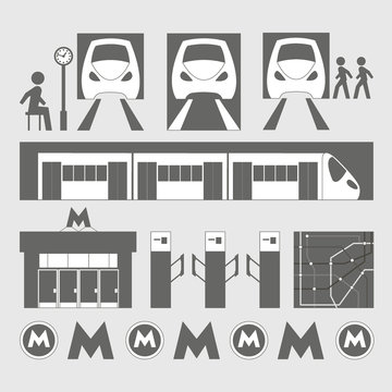 Metro underground symbols