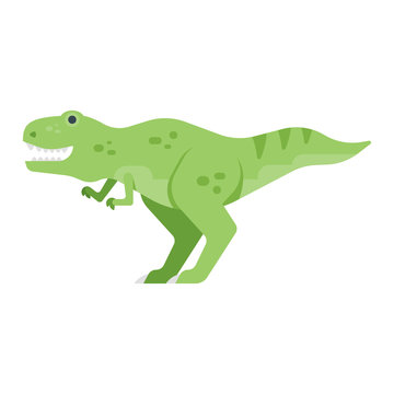 Vector flat style illustration of dinosaur.