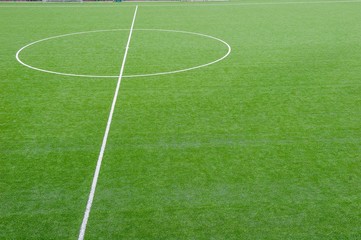 Obraz premium corner in the football field with artificial turf flag