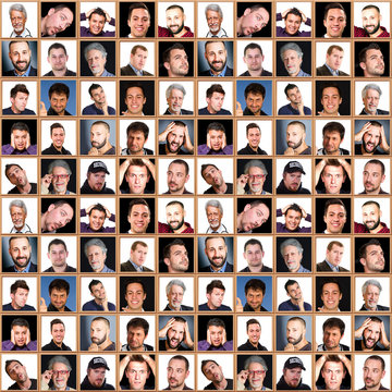 face collage of men with different expressions