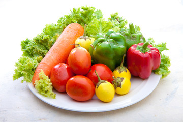 A set of vegetables on the plate