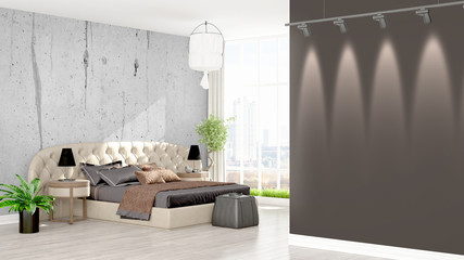 Modern bright interior . 3D rendering