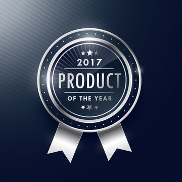 product of the year silver badge label design