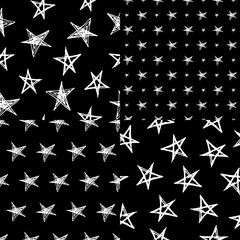 hand-drawn doodle seamless pattern with stars.