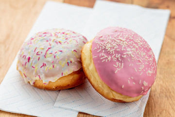 Delicious colorful donuts
