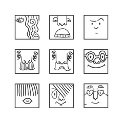 Avatar doodle icons set