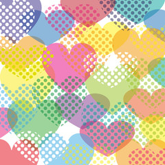 colorful abstract background of hearts on Valentine's Day