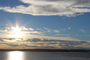 sunset and sea