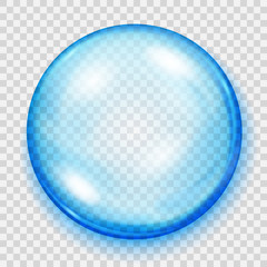 Transparent light blue sphere with shadow