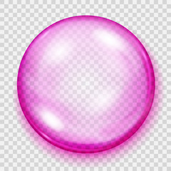 Transparent pink sphere with shadow