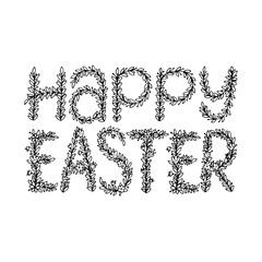 Happy easter.Vector lettering