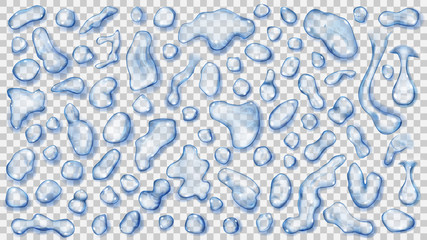 Transparent light blue drops