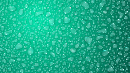 Turquoise background of water drops