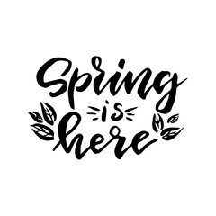 Spring is here. Hand drawn poster
