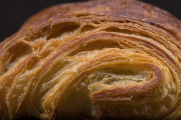 Brightly Lit Layers of Croissant Pastry