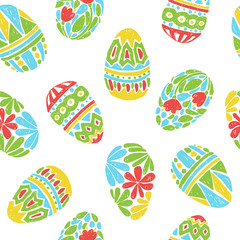 seamless pattern with easter eggs.