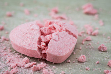 Broken Candy Heart with Crushed Candy Bits