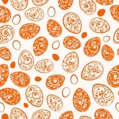 Seamless pattern of Easter eggs