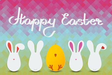 Happy Easter card. Set of Easter egg