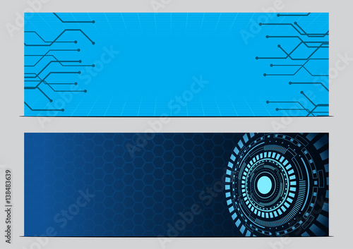 Technology Banner Background Illustration Circuit Board Stock