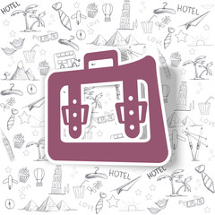 colored bag with a curved edge