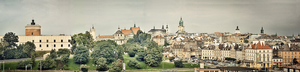 Panorama starego miasta w Lublinie - obrazy, fototapety, plakaty