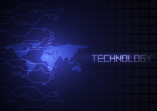 Digital map technology abstract circuit bacground vector concept design some Elements of this image furnished by NASA