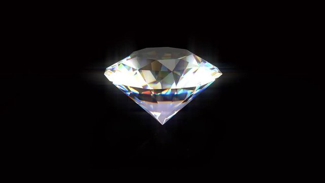 shining diamond revolves on a black background