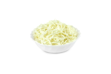 fresh grated cabbage in the plate